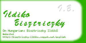 ildiko bisztriczky business card